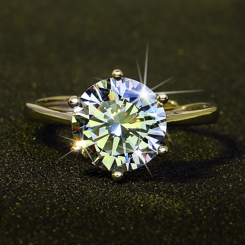 Platinum Wedding Ring with 1-Carat Moissanite 3 Platinum Wedding Ring with 1-Carat Moissanite - Image 3