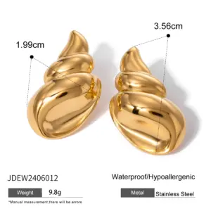 Bold Gold Conch Stainless Steel Earrings 13 S2bb12ce8725246a6a128747625b7e9b33