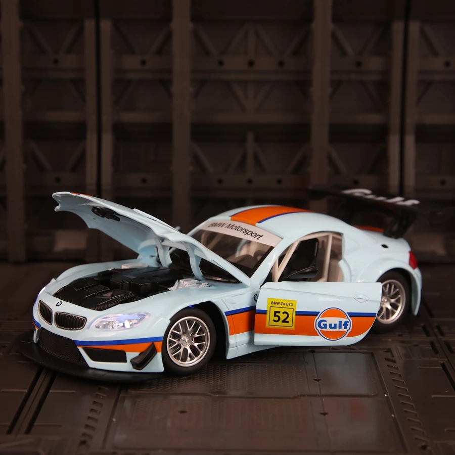 BMW Z4 GT3 Gulf Oil Diecast Model Car 1:24 Scale 2 BMW Z4 GT3 Gulf Oil Diecast Model Car 1:24 Scale - Image 2