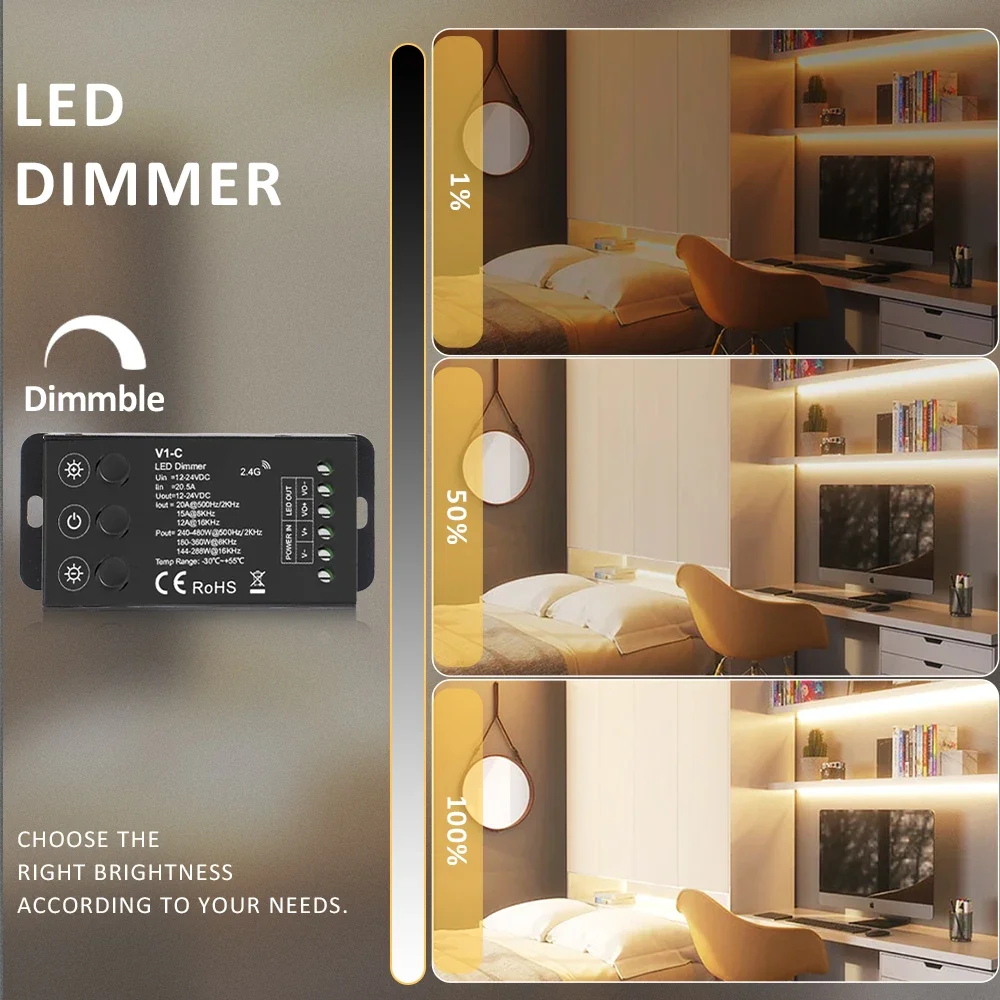 12/24V LED Dimmer V1-C Controller 480W 5 12/24V LED Dimmer V1-C Controller 480W - Image 5