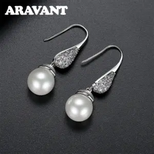Elegant Black and White Pearls Water Drop Earrings 15 S2c3da69386664ad2bfd8f703ebd0cff9Y