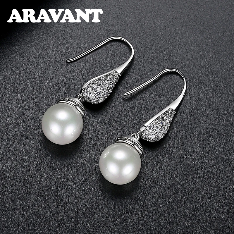 Elegant Black and White Pearls Water Drop Earrings 8 Elegant Black and White Pearls Water Drop Earrings - Image 8