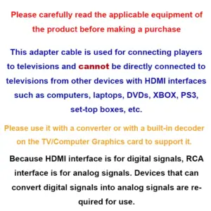 HDMI to 3RCA Signal Transmitter Cable 1.5m 9 S2c5d52c47e2240059eb4cb527d9084132