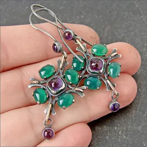 Vintage Floral Geometric Drop Earrings 8 S2c7480040fc440e4b7d7df784e793209g