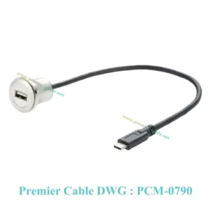 USB-C Panel Mount Extension Cable, 0.3m 11 S2c79a3d581cb4522ab76b6e91c3af5aaL