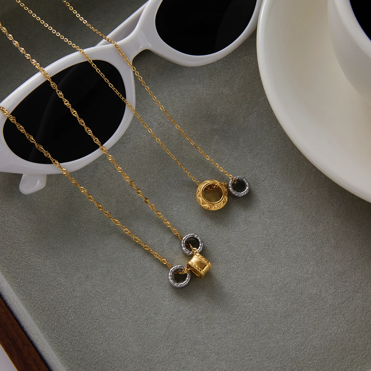 Stainless Steel Layered Pendant Necklace for Women 5 Stainless Steel Layered Pendant Necklace for Women - Image 5