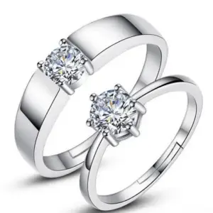 Elegant Silver Couple Ring Set for Romance 19 S2ca0015f6625460d96fb588b36fb8a4cp