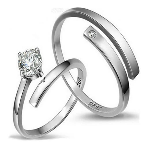 Elegant Silver Couple Ring Set for Romance 9 Elegant Silver Couple Ring Set for Romance - Image 9