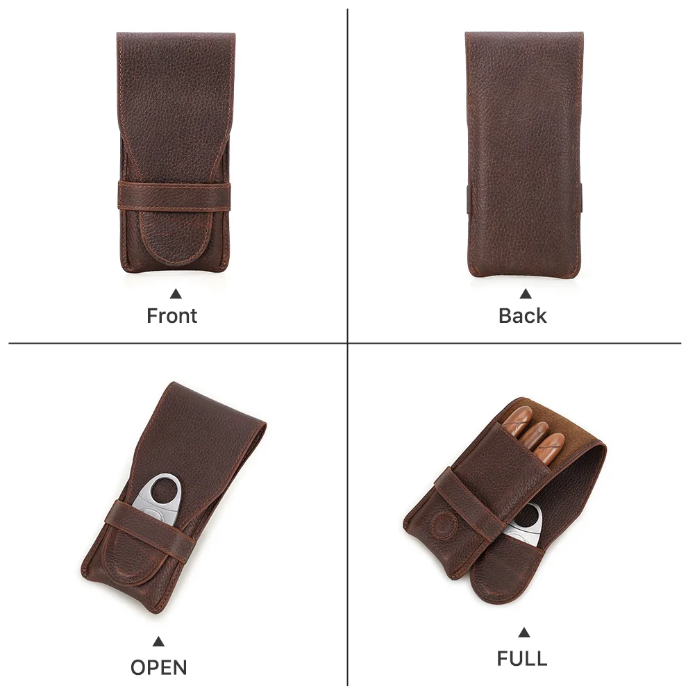 Vintage Genuine Leather Cigar Holder for Men 4 Vintage Genuine Leather Cigar Holder for Men - Image 4