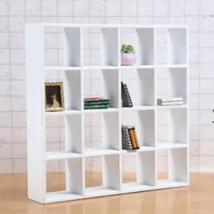 White Miniature Dollhouse Bookcase with 16 Compartments 8 S2ce89045b89244ed880ad3961f277d23J