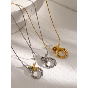 Stainless Steel Women's Circular Pendant Necklace 11 S2d0eb16852774380b781abef331c5c0c9