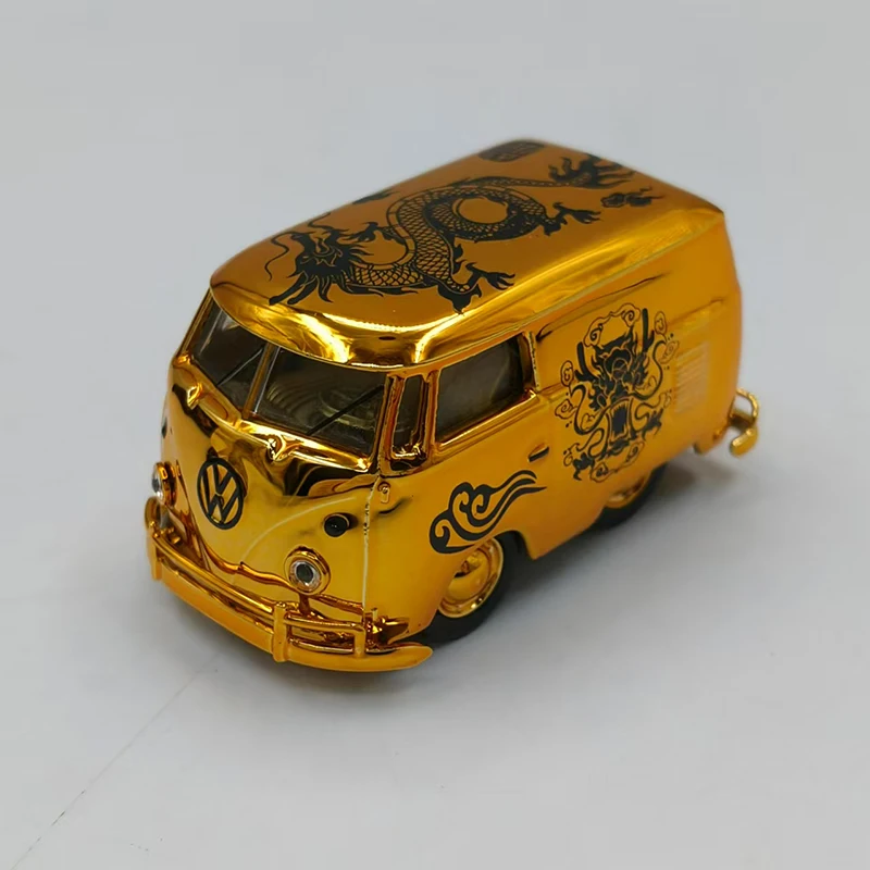 Gold Volkswagen T1 Diecast Model 1/64 Scale 2 Gold Volkswagen T1 Diecast Model 1/64 Scale - Image 2