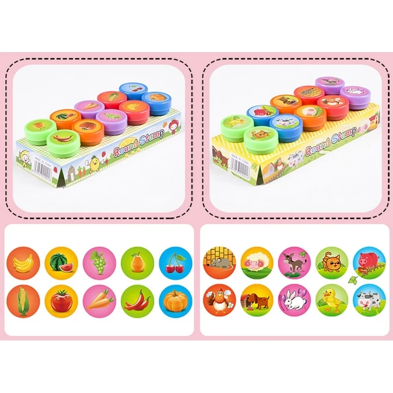 Colorful Kids Self-Ink Stamp Set with Cartoon Themes 4 Colorful Kids Self-Ink Stamp Set with Cartoon Themes - Image 4
