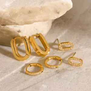 Stainless Steel Geometric U-shaped Earrings 9 S2d3aca70bce345c69bdfc35bb00d6385v