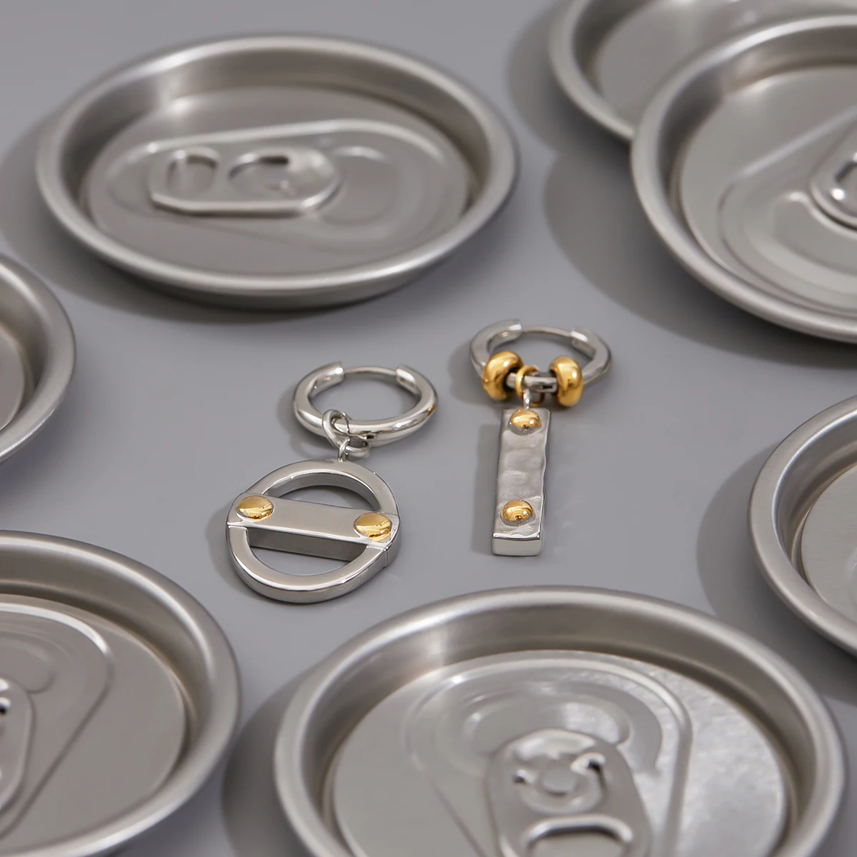 Modern Gold-Tone Stainless Steel Earring 5 Modern Gold-Tone Stainless Steel Earring - Image 5