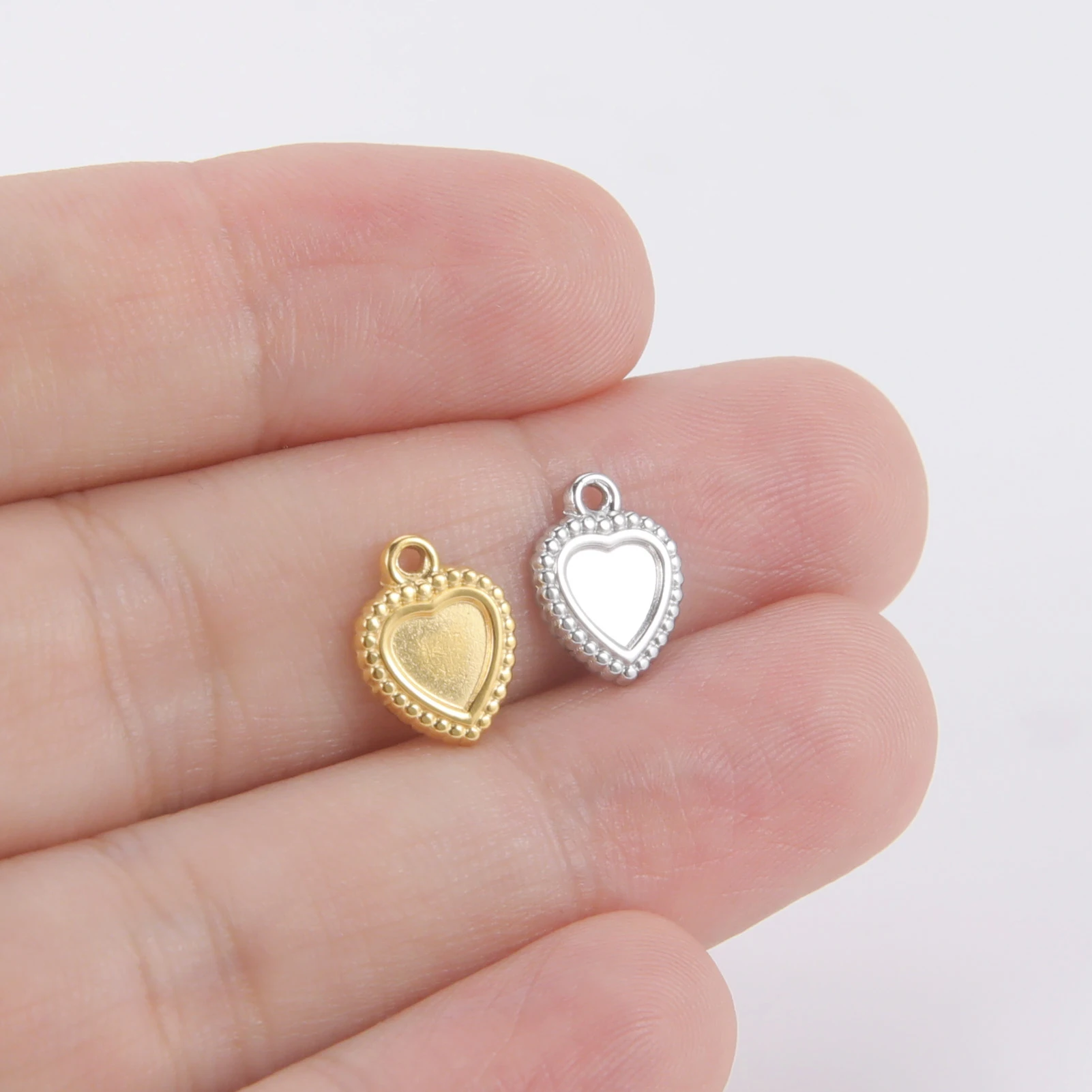 Heart-Shaped Stainless Steel Charms Collection 6 Heart-Shaped Stainless Steel Charms Collection - Image 6