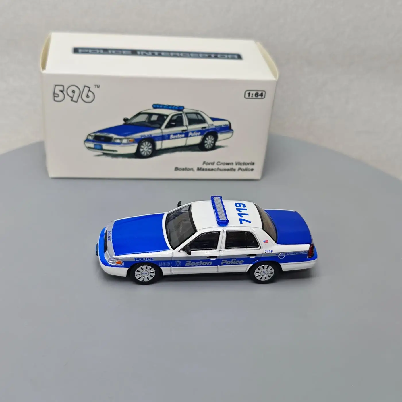 Boston Police Crown Victoria Miniature Model 1:64 Scale 5 Boston Police Crown Victoria Miniature Model 1:64 Scale - Image 5