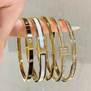 Gold-Plated Bangle Bracelet for Women