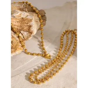 Gold Stainless Steel Necklace with Heart Pendant 10 S2dd42eccc3bb4d3f983fd36c37fb45f1x