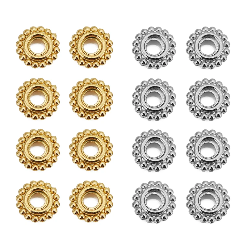 Stainless Steel Daisy Spacer Beads Set 5 Stainless Steel Daisy Spacer Beads Set - Image 5