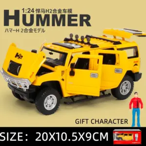 Vibrant Yellow 1/24 Scale Hummer H2 Diecast Model 19 S2de67ed911a346a5ba780880e5d534180