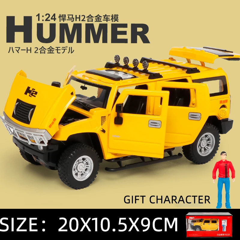 Vibrant Yellow 1/24 Scale Hummer H2 Diecast Model 10 Vibrant Yellow 1/24 Scale Hummer H2 Diecast Model - Image 10