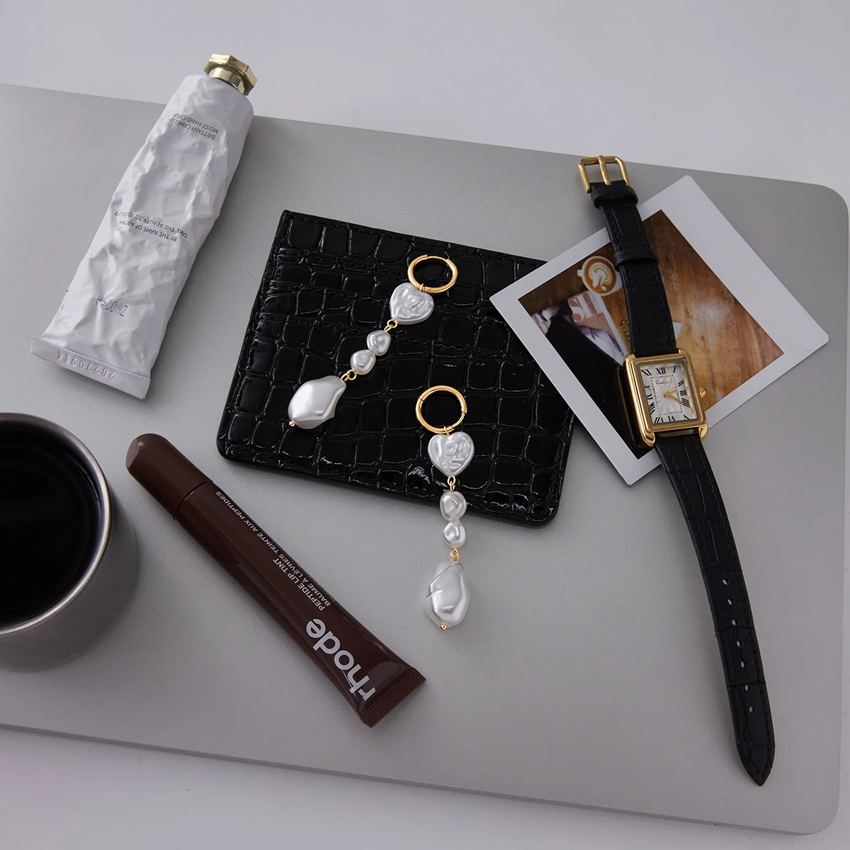 Stainless Steel Pearl Drop Earrings 6 Stainless Steel Pearl Drop Earrings - Image 6