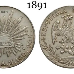 Mexican 1891 AM 8 Reales Replica Coin 16 S2e360fc1252a4a0c842b69c779b42644P 1