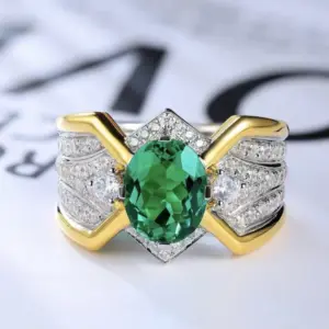 Women's Geometric Green Cubic Zirconia Ring 6 S2e3622e739ad47e9b44bb7a1ba877457t