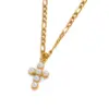 Stainless Steel Gold-Tone Cross Necklace for Women
