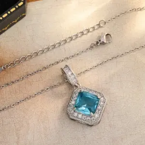 Elegant Blue Aquamarine Pendant Necklace 8 S2e630f0494194c89816c7be98a595b83C