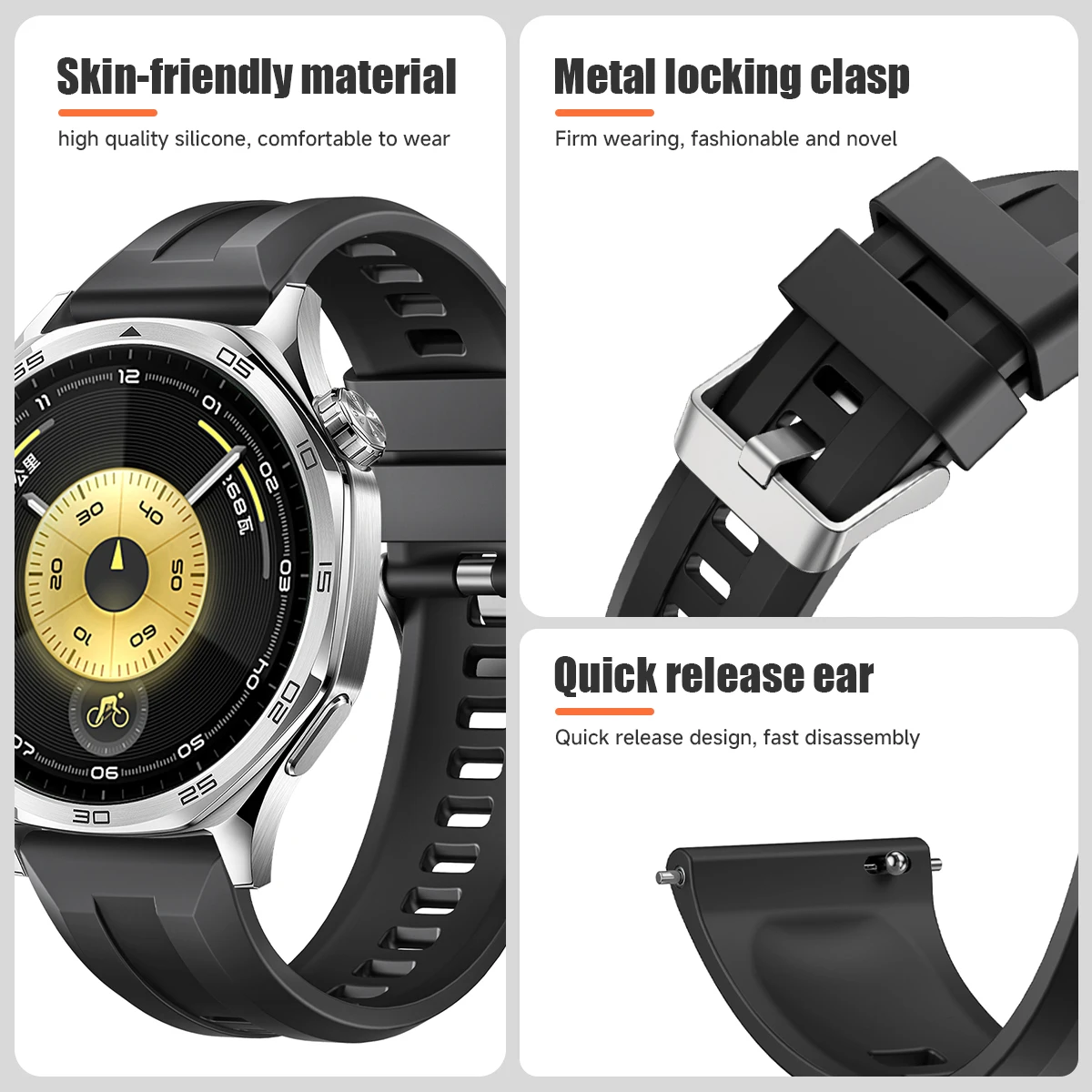 22mm Silicone Sport Strap for Huawei GT6 5 22mm Silicone Sport Strap for Huawei GT6 - Image 5