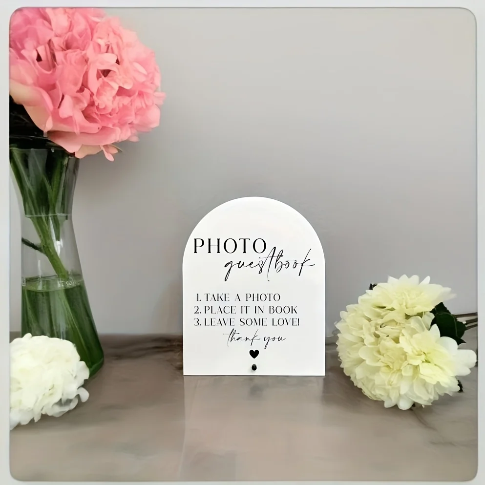 Elegant White Acrylic Wedding Sign 5 Elegant White Acrylic Wedding Sign - Image 5