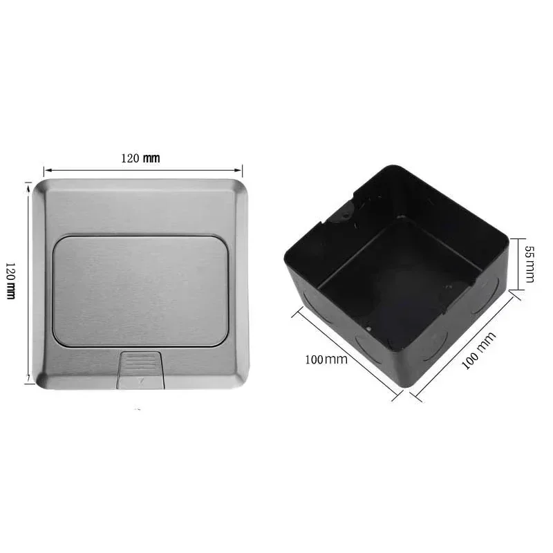 Pop-Up Floor Socket 120x120mm Silver or Gold 6 Pop-Up Floor Socket 120x120mm Silver or Gold - Image 6