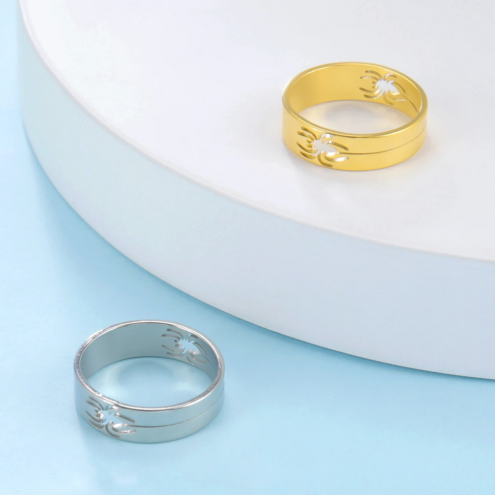 Stainless Steel Geometric Spider Ring 6 Stainless Steel Geometric Spider Ring - Image 6