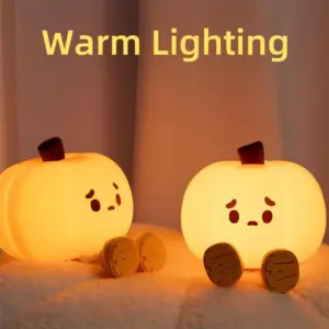 Pumpkin-Shaped LED Night Light with Timer 10 S2ec696fdcfe6490688094b05e10f52e0L