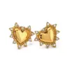 Gold Stainless Steel Heart Earrings JDE2403087