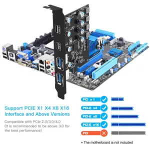 PCIe USB Expansion Card with 4 Ports 10 S2f0b16e127ca4a0180d8b7a8222fd5ff0