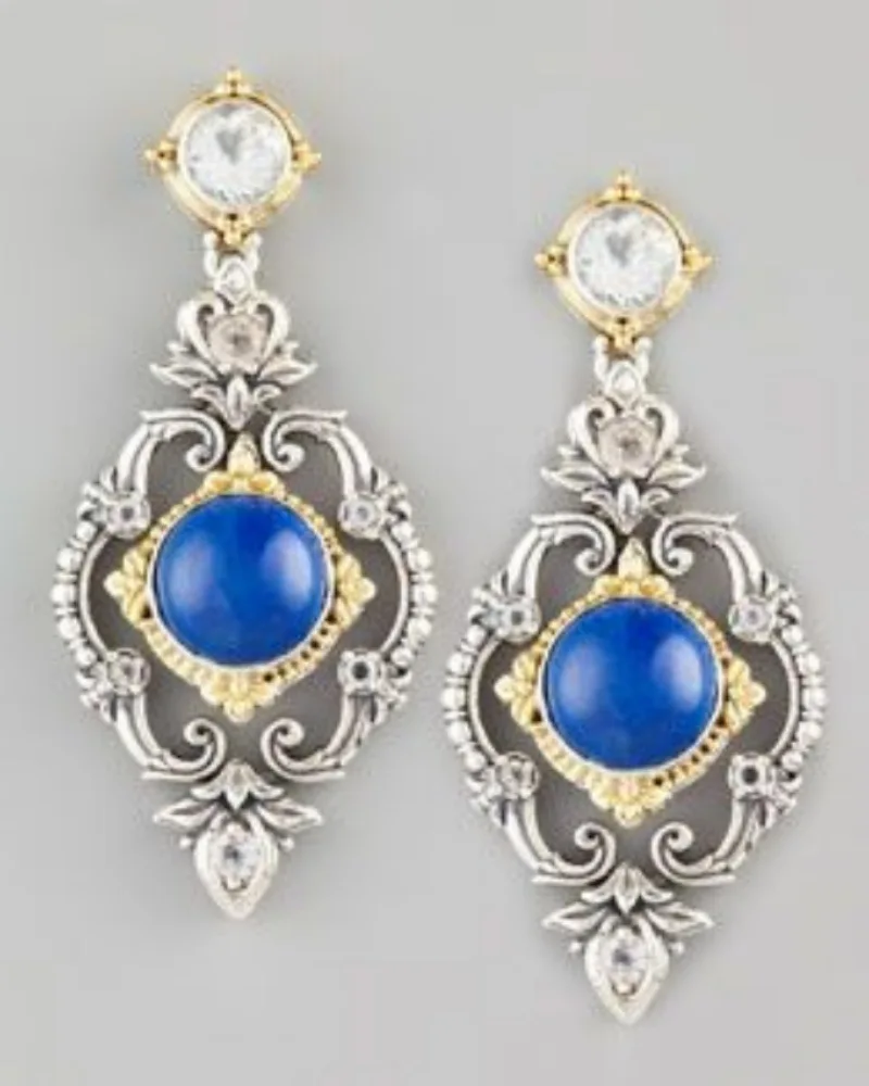 Elegant Silver and Gold Drop Earrings for Women 2 Elegant Silver and Gold Drop Earrings for Women - Image 2