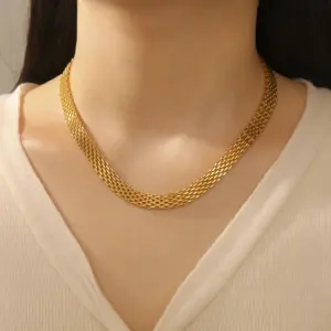 Gold-Tone Stainless Steel Chain Necklace for Women 12 S2f8b6582b093468d867dcd42abb96079G