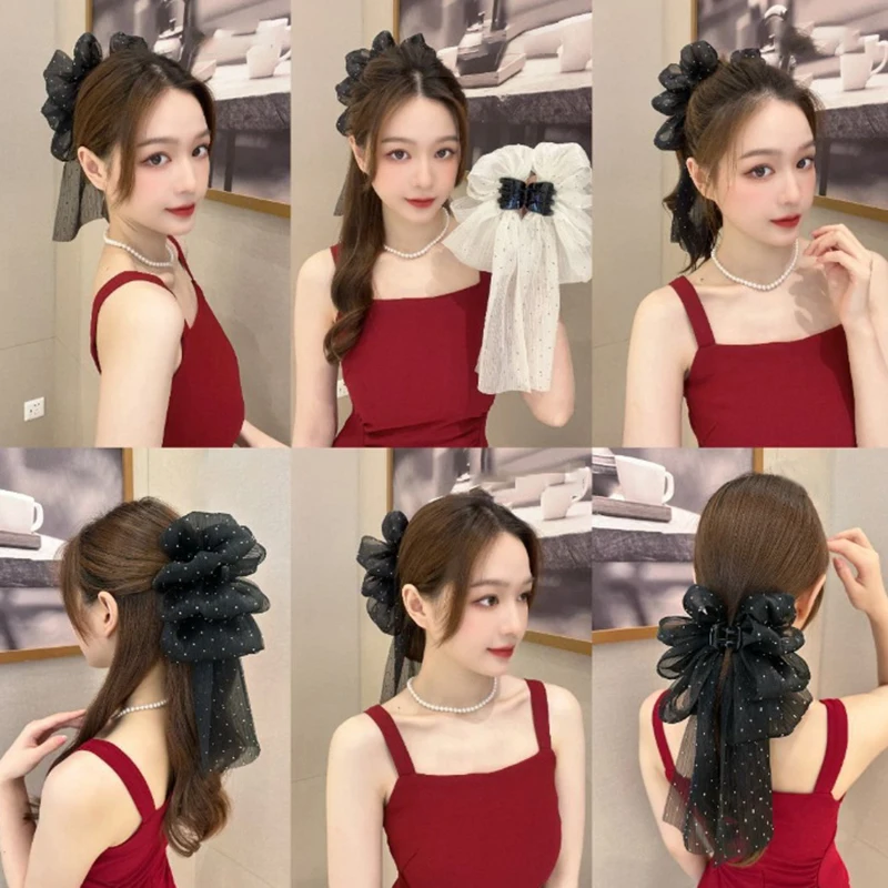 Large Mesh Bow Hair Clip for Women 4 Large Mesh Bow Hair Clip for Women - Image 4