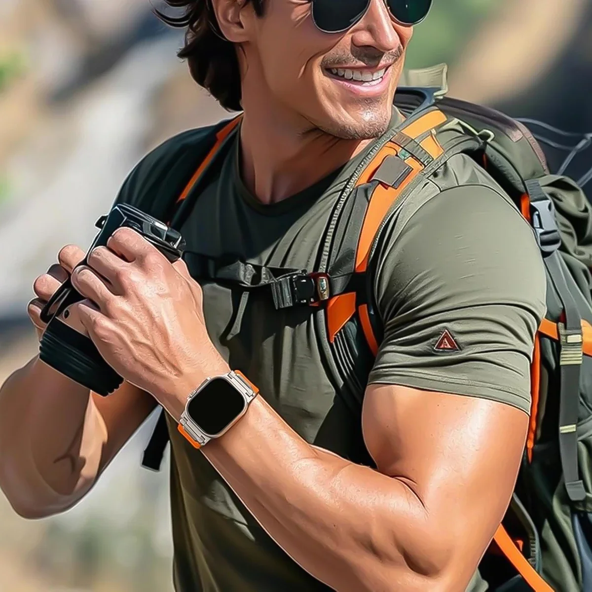 Titanium Orange Silicone Strap for Apple Watch 6 Titanium Orange Silicone Strap for Apple Watch - Image 6