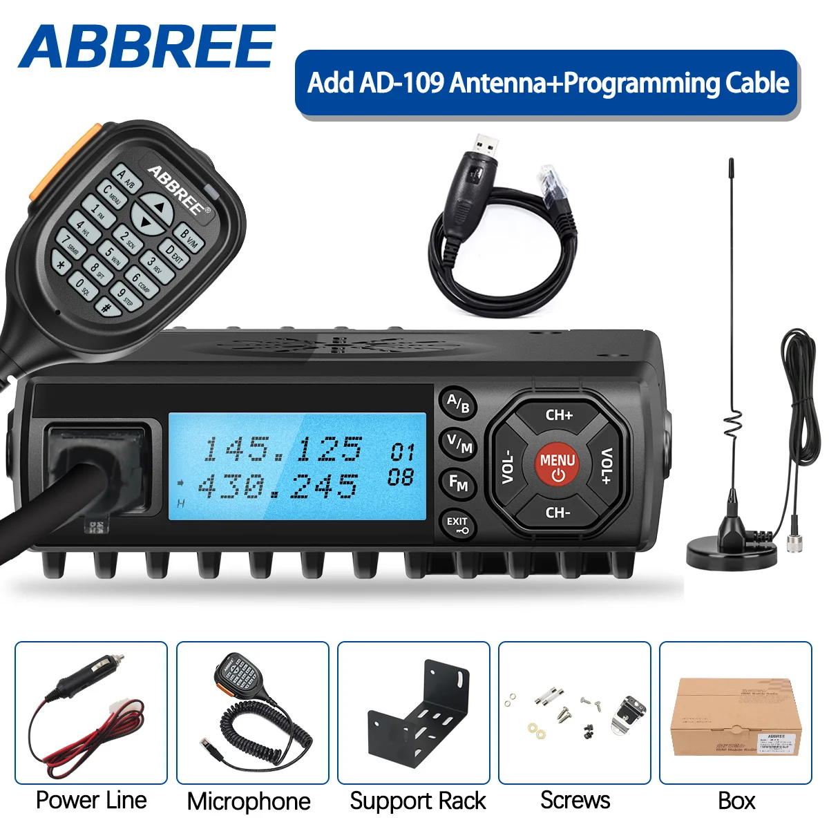 ABBREE AR-318 Dual-Band Transceiver 10W-25W, 128 Channels 7 ABBREE AR-318 Dual-Band Transceiver 10W-25W, 128 Channels - Image 7