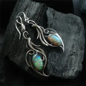 Oval Green Stone Drop Earrings in Silver and Gold 3 S2feb339db7244d03a10a9f39f25965910