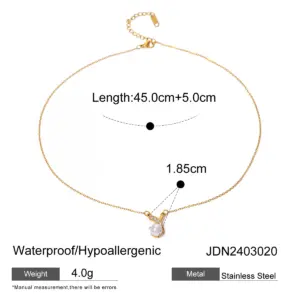 Elegant Stainless Steel Gold Pearl Necklace 16 S2ffa35f0aa0441199fbb7bc4934360079