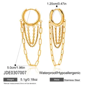 Stainless Steel Gold Finish Chain Earrings 13 S301df4d0348b40048e0e0d647a9d5be2d