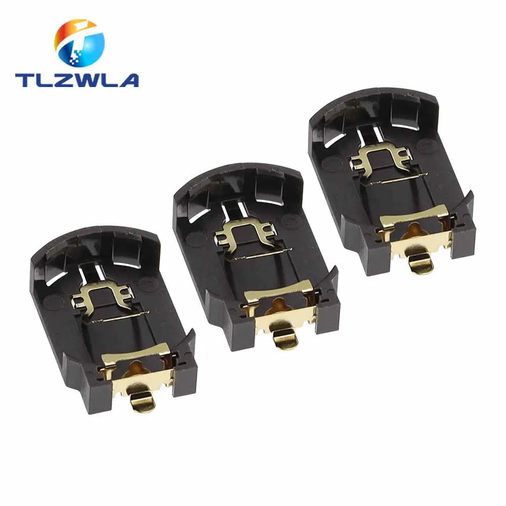 Black Plastic CR2032 Battery Holder Set of 10 2 Black Plastic CR2032 Battery Holder Set of 10 - Image 2