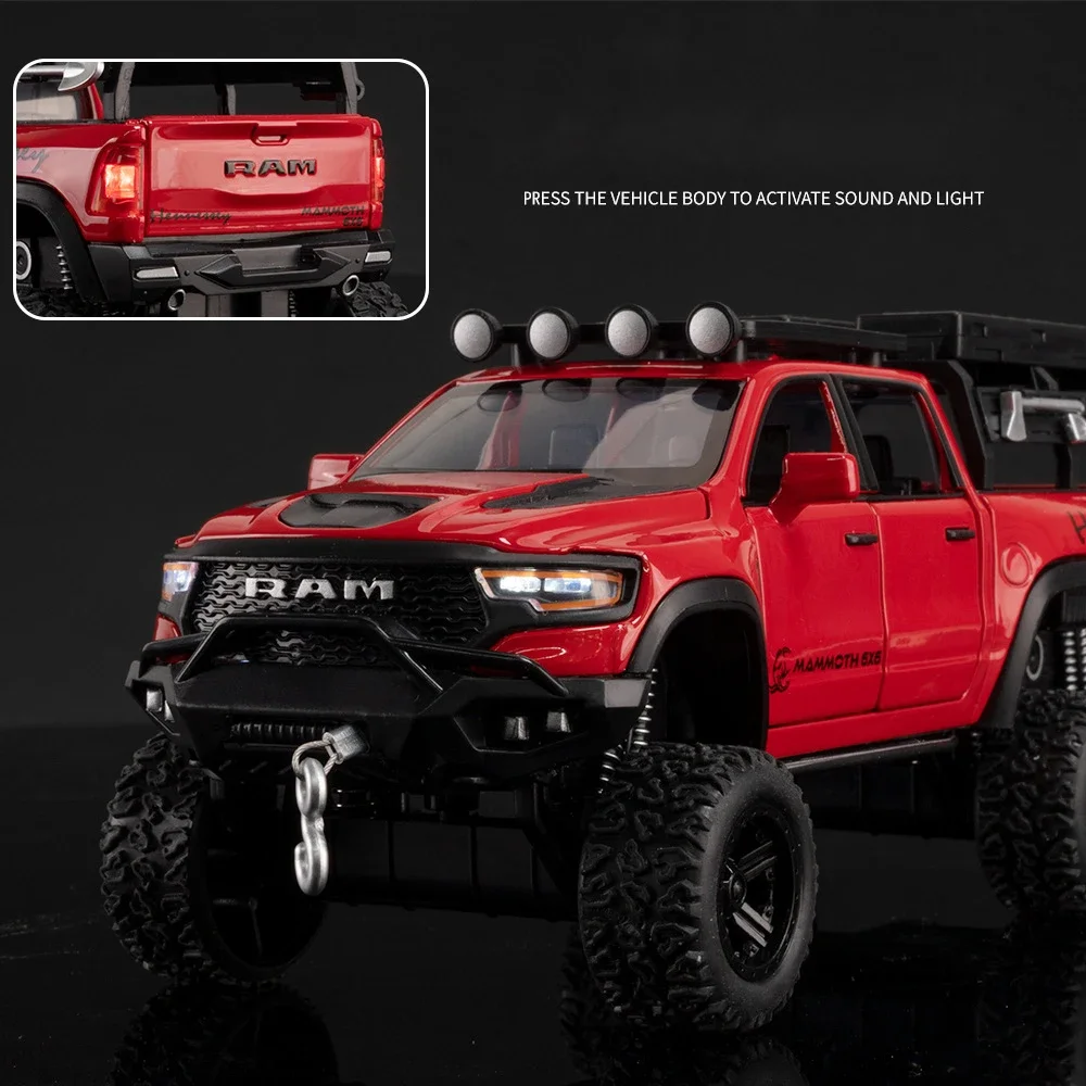 Red Dodge RAM 1500 TRX 6x6 Diecast Model 3 Red Dodge RAM 1500 TRX 6x6 Diecast Model - Image 3