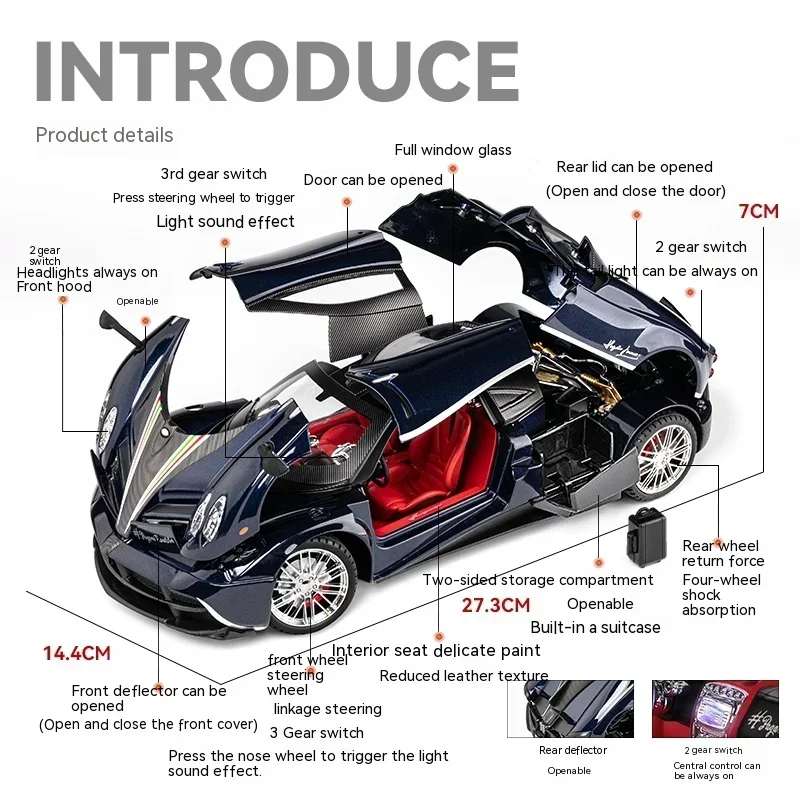 White Pagani Huayra 1:18 Scale Diecast Model 2 White Pagani Huayra 1:18 Scale Diecast Model - Image 2