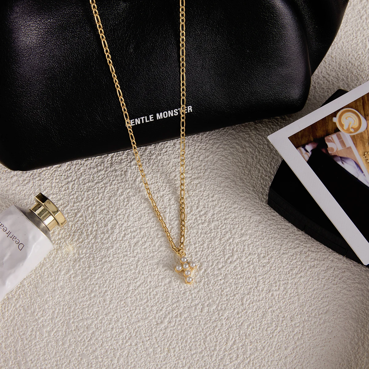 Stainless Steel Gold-Tone Cross Necklace for Women 5 Stainless Steel Gold-Tone Cross Necklace for Women - Image 5